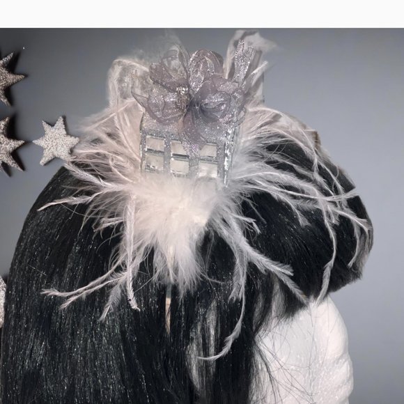 Christmas Headband, Mirror Present Headband, party Fascinator/Hat, birthday gift - Picture 12 of 16